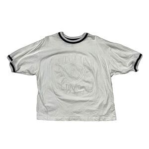 DISNEY Parks Embossed T-Shirt Mickey Mouse White Tee VTG 90s Sz Large / XL